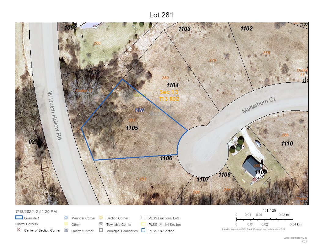 Sauk County Dutch Hollow Lake Area 0.65 Acres Lot 281 Whitetail Dreams