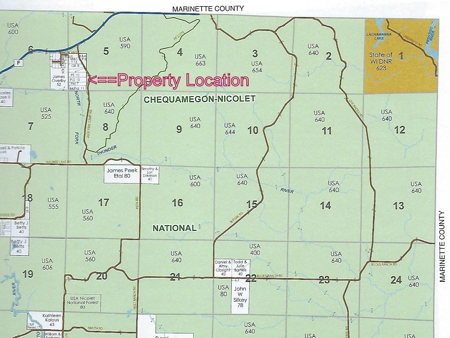 10 Acres National Forest Hunting Land for Sale Lakewood, Wisconsin